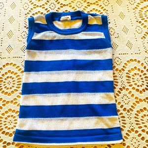 Pixie Playmates Childs Blue & White Tank Vintage 80s Size 4T.